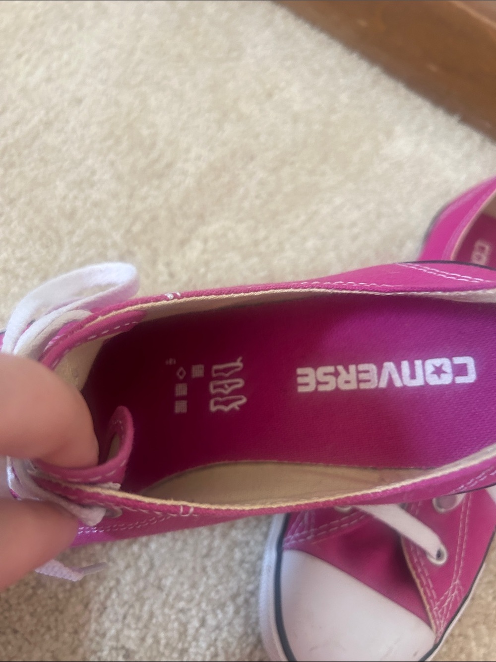 Converse Magenta Low-Top Canvas Sneakers - Picture 3 of 6